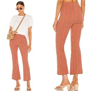 Free People Fine Line Slim Stretch Wide Leg Pants  EUC Size S Rust Combo